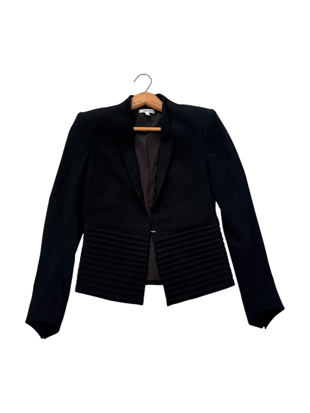 Helmut Lang Pleated Tuxedo Hook Blazer